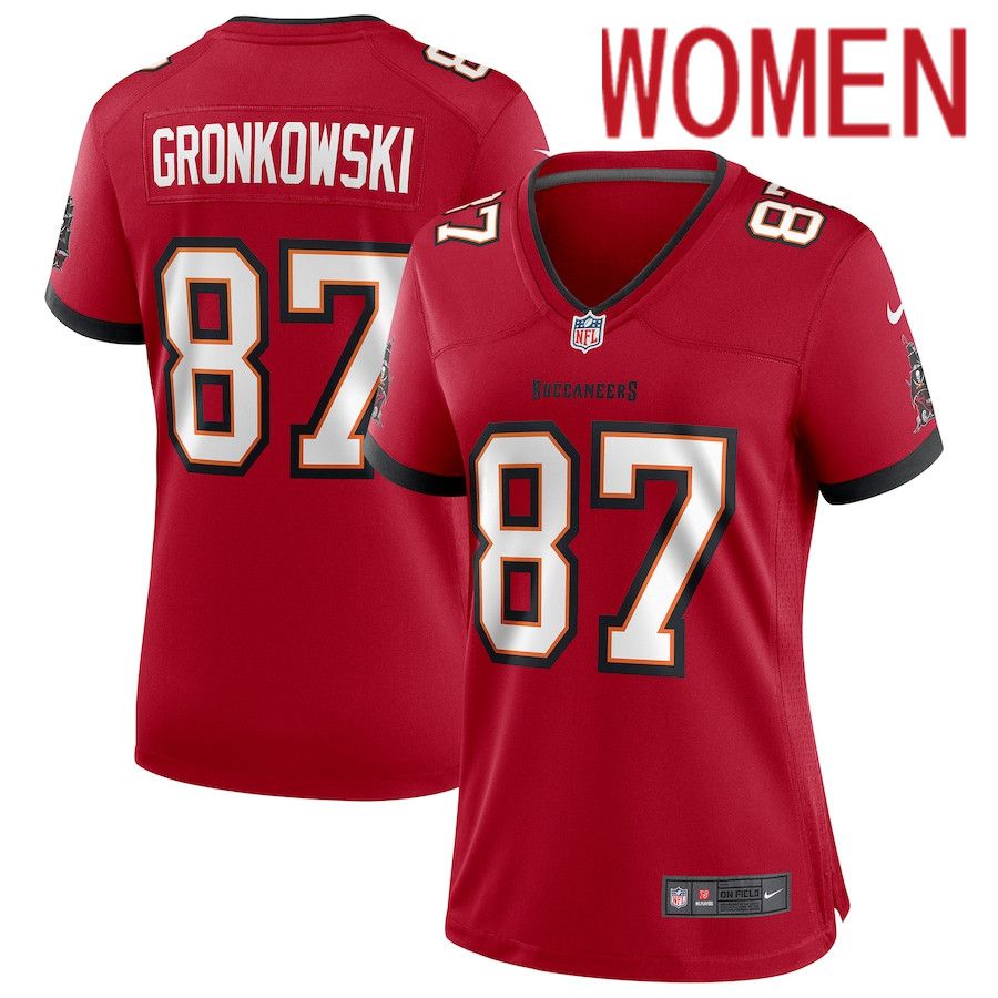 Women Tampa Bay Buccaneers #87 Rob Gronkowski Nike Red Game NFL Jersey->women nfl jersey->Women Jersey